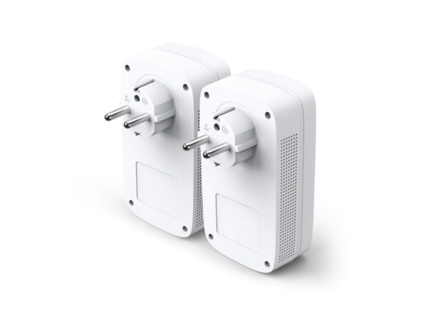 TP-LINK AV2000 2-Port Gigabit Passthrough Powerline Starter Kit 2000Mbps Powerline Data Rate Line-Neutral/Line-Ground 2×2 MIMO 2