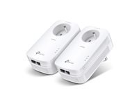 TP-LINK AV2000 2-Port Gigabit Passthrough Powerline Starter Kit 2000Mbps Powerline Data Rate Line-Neutral/Line-Ground 2×2 MIMO 2