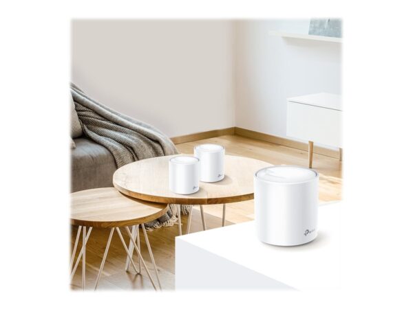 TP-LINK Deco X60 AX3000 Wi-Fi 6 Whole-Home Mesh System 2-pack Quad-core CPU 2x GE RJ45 4xint.antennas MU-MIMO