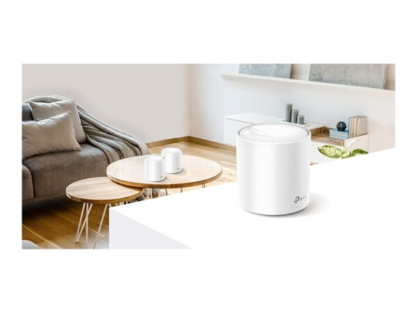 TP-LINK Deco X60 AX3000 Wi-Fi 6 Whole-Home Mesh System 3-pack Quad-core CPU 2x GE RJ45 4x int.antennas MU-MIMO