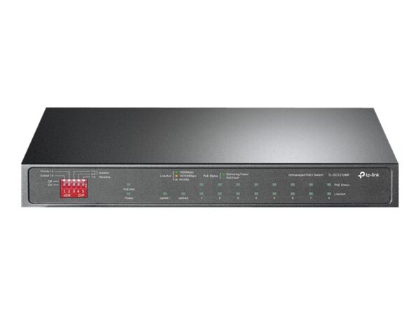 TP-LINK TL-SG1210MP PoE+ Desktop Switch 8x 10/100/1000Mbps + 1x Gbit Combo SFP + 2x Gbit Non-PoE RJ45 123W budget Isolation Priority