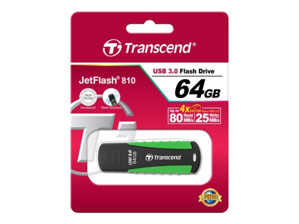 TRANSCEND 64Go Clé USB 3.1 Gen 1 – Antichoc Vert