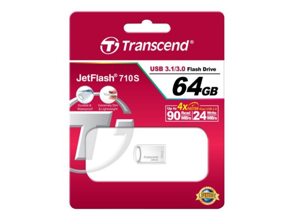 TRANSCEND 64Go Clé USB USB 3.1- Boîtier métallique