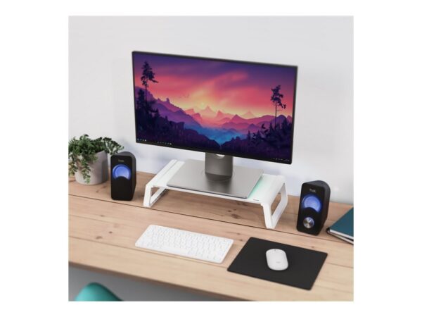 TRUST MONTA Glass Monitor Stand White