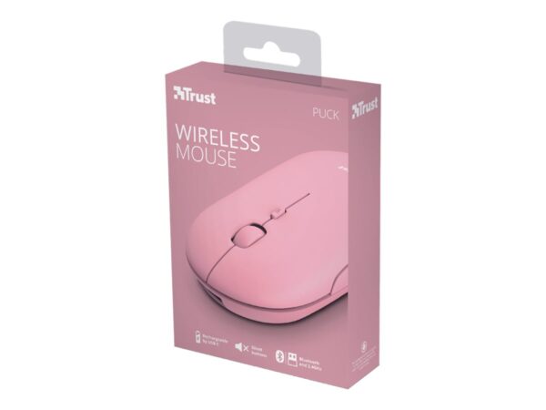TRUST PUCK Ultra-Thin Wireless Rechargeable Mouse Pink