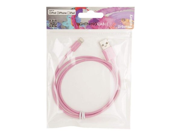 URBAN FACTORY Cable rose pour synchronisation et charge LIGHTNING – 1m – MFI