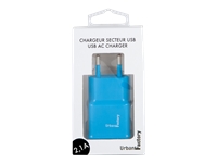 URBAN FACTORY CHARGEUR SECTEUR USB EU 2.1A BLEU