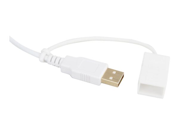 URBAN FACTORY Clavier en ABS et silicone Blanc Connexion filaire USB Touches plates et silencieuses Traitement antimicrobien Nano