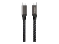 URBAN FACTORY E-Mark USB-C to USB-C cable 2m Over-molded head with a space gray aluminum finish E-Mark standard