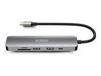 URBAN FACTORY Hubee 6in1 USB-C Hub With 2 USB-A / 1 4K HDMI / 2 Card Readers And 1 USB-C 100W Pd
