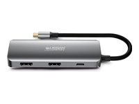 URBAN FACTORY Hubee 7in1 Hub USB-C Avec 3 USB-A / 2 HDMI 4K / 1 RJ45 Et 1 Usb-C 100W Pd