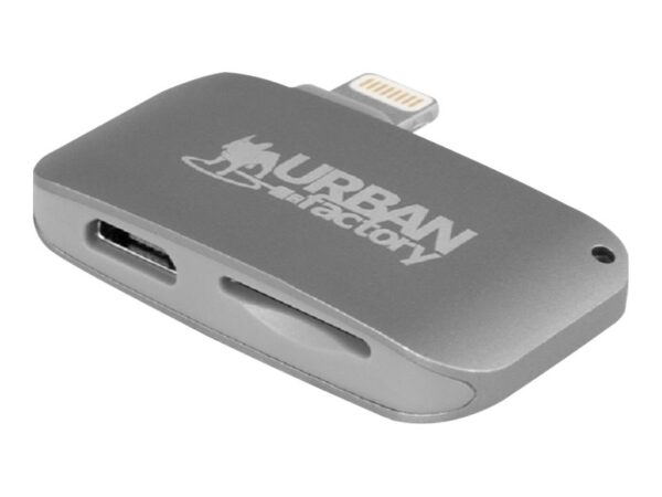 URBAN FACTORY Lecteur de cartes micro-SD – Lightning. Câble micro USB inclus