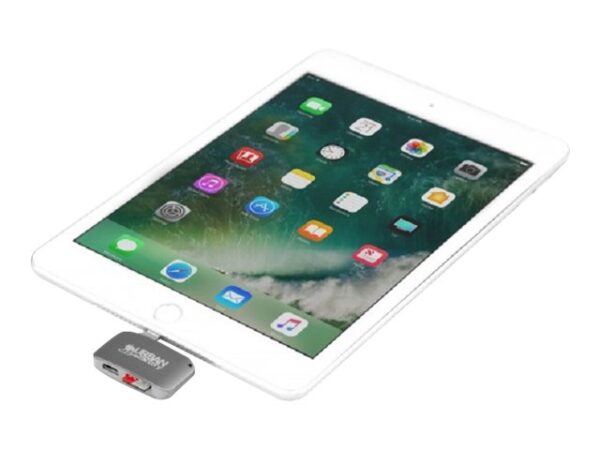 URBAN FACTORY Lecteur de cartes micro-SD – Lightning. Câble micro USB inclus