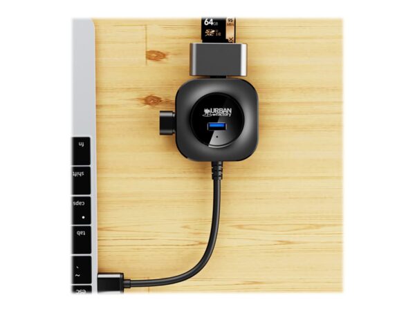 URBAN FACTORY MINEE: 4-Port Usb 3.0 Hub Black