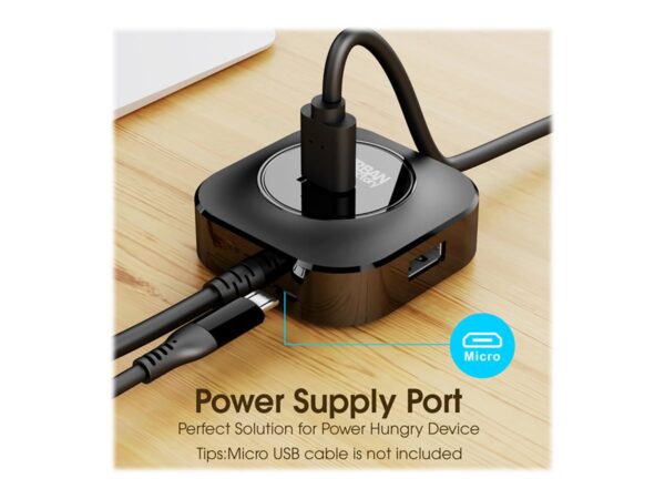 URBAN FACTORY MINEE: 4-Port Usb 3.0 Hub Black
