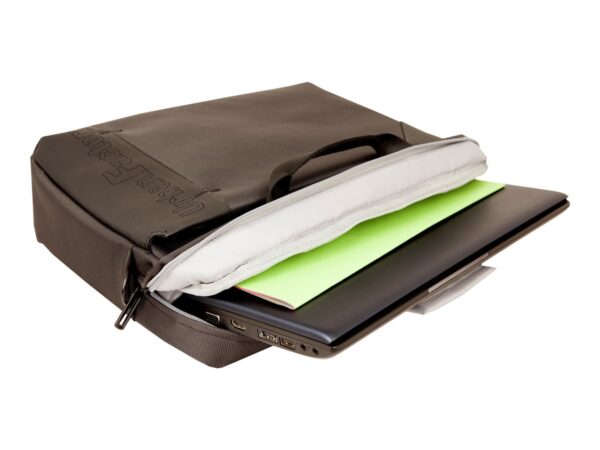 URBAN FACTORY New Generation Bag – Sacoche pour Portable 14P- Noir extérieur / Gris interieur