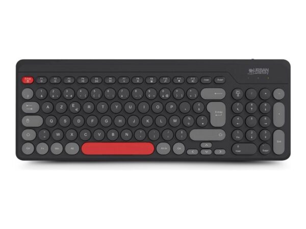 URBAN FACTORY Onlee Color Wireless Flat Keyboard 2.4Ghz – Black/Red/Grey