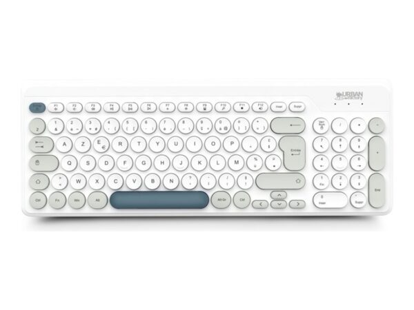 URBAN FACTORY Onlee Color Wireless Flat Keyboard 2.4Ghz – White/Blue/Grey