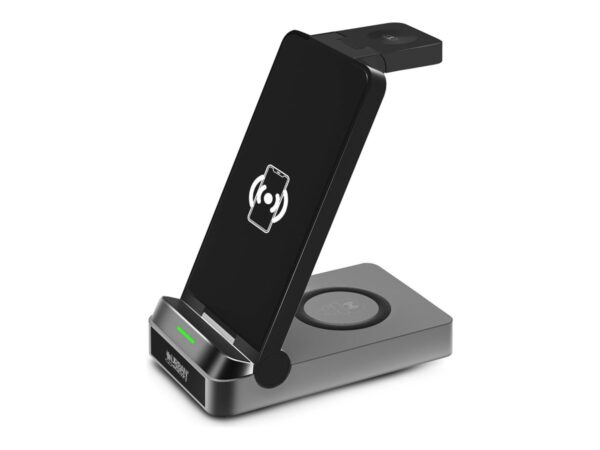 URBAN FACTORY Powee Pro Charger 3 In 1 With Function Stand 22.5Watts – Smaetphone / Smartwatch / Headphones