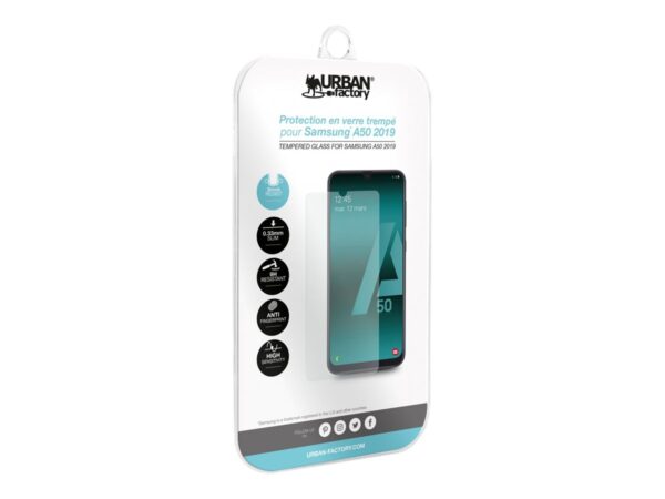 URBAN FACTORY Samsung Protection en Verre Trempe Samsung A50 2019