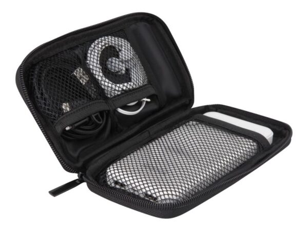 URBAN FACTORY Travel Kit with 3 MFI head cable – in-ear headphones – 5000mAh powerbank and carrying pouch